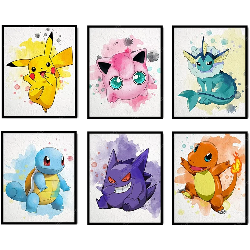 Pokemon Watercolor Anime Canvas Painting Pikachu Charmander Bulbasaur Wall Poster Print Mural Picture Boy Room Decor Kids Gifts 
Pokemon Watercolor Anime Canvas Painting Pikachu Charmander Bulbasaur Wall Poster Print Mural Picture Boy Room Decor Kids Gifts