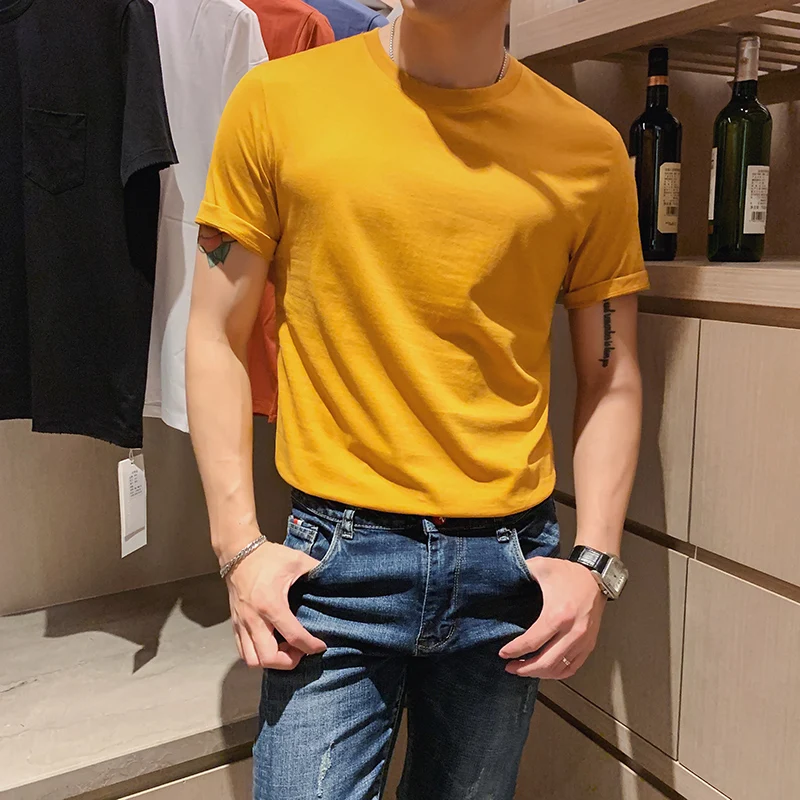 Новинка лета 2022, стильные мужские деловые модные однотонные хлопковые футболки с круглым вырезом, мужские корейские повседневные топы с ко... 
Новинка лета 2022, стильные мужские деловые модные однотонные хлопковые футболки с круглым вырезом, мужские корейские повседневные топы с ко...
