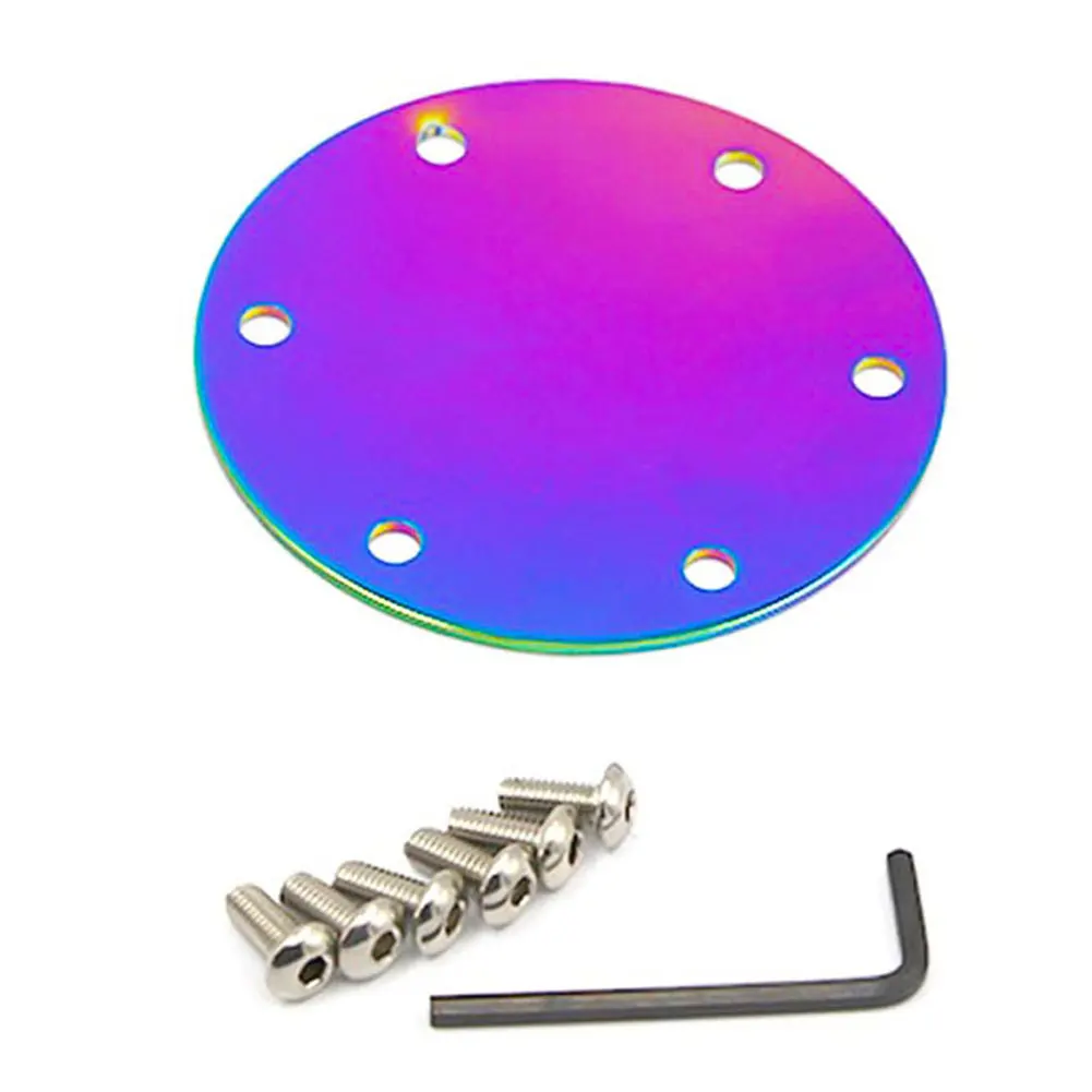Universal Aluminum Steering Wheel & Horn Button Delete Plate Cover 6 Holes Neo Chrome Steering Wheel 8.5cm X 0.5cm X 8.5cm
Universal Aluminum Steering Wheel & Horn Button Delete Plate Cover 6 Holes Neo Chrome Steering Wheel 8.5cm X 0.5cm X 8.5cm