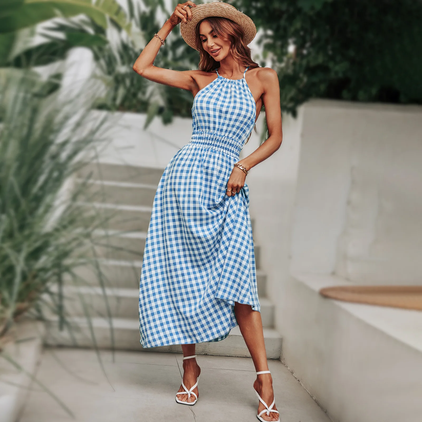 2022 Women's Temperament Commuter Splicing Plaid Sling Dress Summer New Long Waist Elegant Dresses for Women
2022 Women's Temperament Commuter Splicing Plaid Sling Dress Summer New Long Waist Elegant Dresses for Women