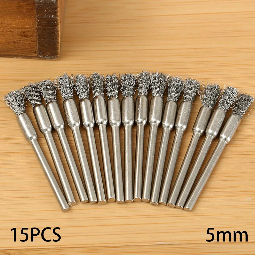 15Pcs Pencil Brushes Stainless Steel Mounted Wire Wheel Brush 5mm Shank Mandrel Set For Power Rotary Tools Abrasive Tools
15Pcs Pencil Brushes Stainless Steel Mounted Wire Wheel Brush 5mm Shank Mandrel Set For Power Rotary Tools Abrasive Tools
