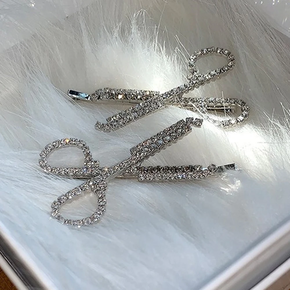 Women Girls Scissor Crystal Hairpins Rhinestones Hair Clips Barrettes Bridal Headwear Hair Styling Tools Accessories Gold/Silver
Women Girls Scissor Crystal Hairpins Rhinestones Hair Clips Barrettes Bridal Headwear Hair Styling Tools Accessories Gold/Silver