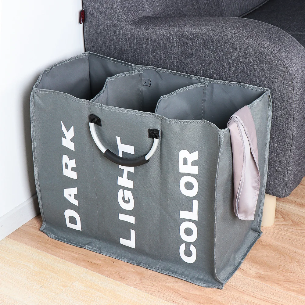 Home Foldable Laundry Basket Large Dirty Laundry Basket Hamper 3 Section Oxford Cloth Dirty Clothes Bag With Aluminum Handle Hot
Home Foldable Laundry Basket Large Dirty Laundry Basket Hamper 3 Section Oxford Cloth Dirty Clothes Bag With Aluminum Handle Hot