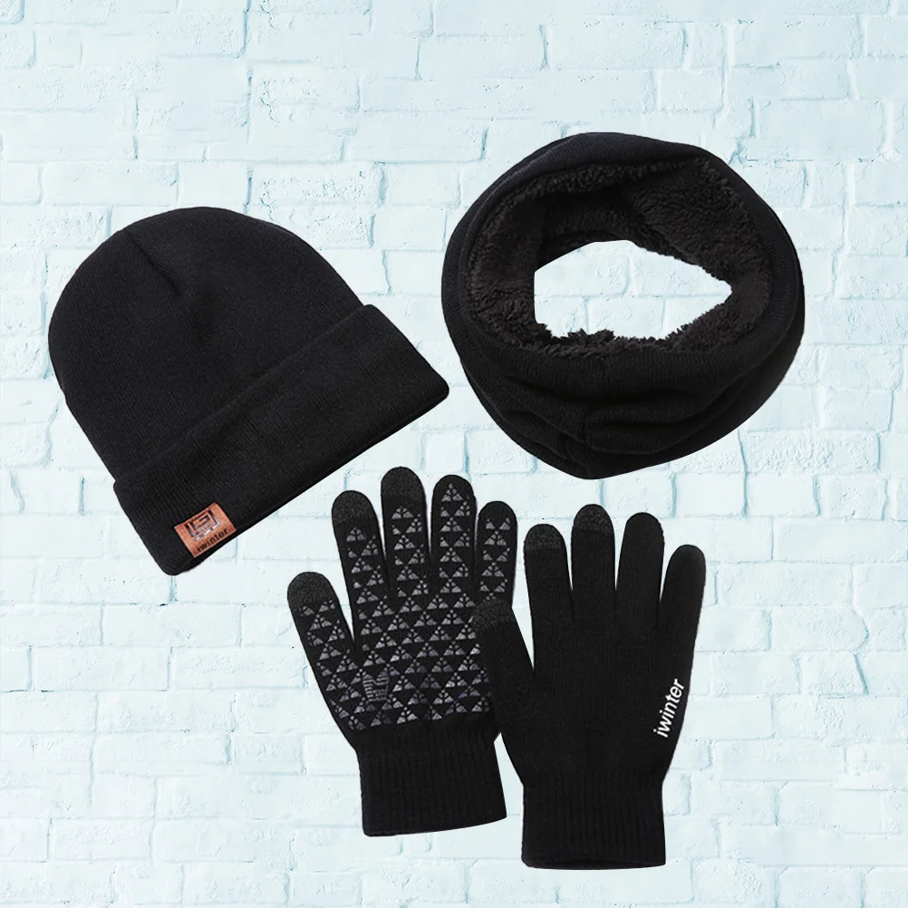 3Pcs Winter Warm Hat Scarf Set Camouflage Knitting Hat Set for Men Gift Set(Black)
3Pcs Winter Warm Hat Scarf Set Camouflage Knitting Hat Set for Men Gift Set(Black)