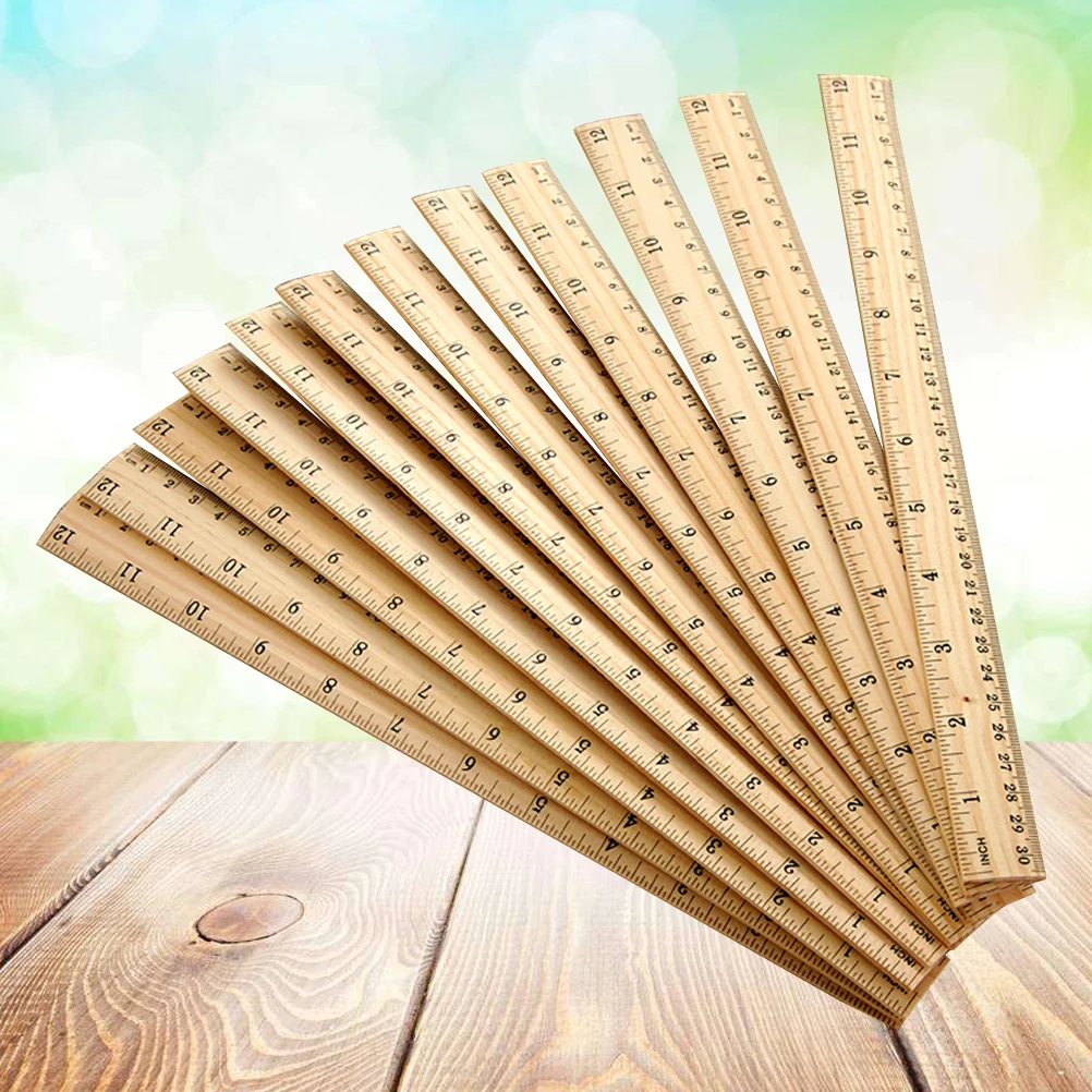 

30pcs Wooden Ruler School Rulers Office Ruler Measuring Ruler Wood Clothing Measuring Ruler Drafting Rulers School Supplies 30cm