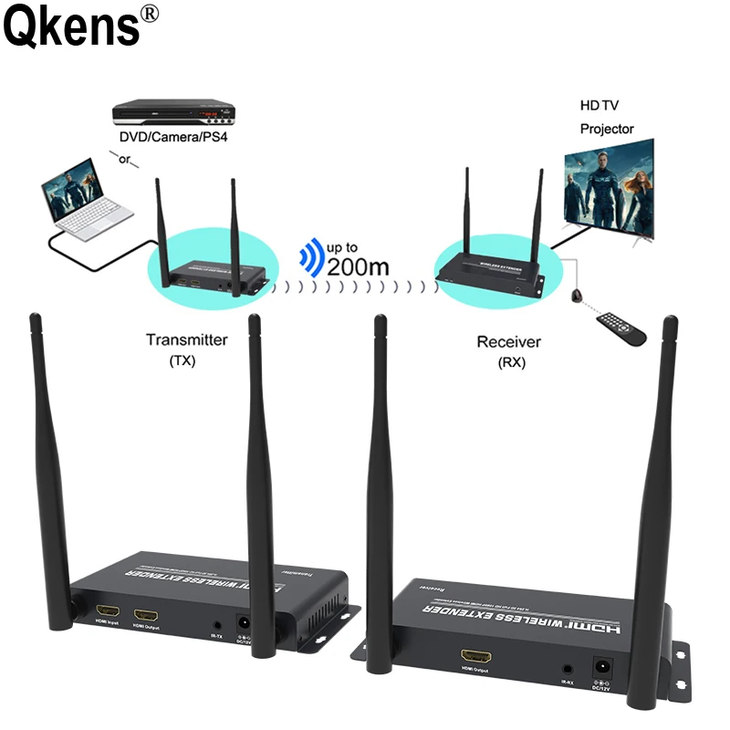 Wireless Wifi Display HDMI Extender Transmitter Receiver Video Screen Share for Camera Laptop PC To TV Projector 1080P 200m
Wireless Wifi Display HDMI Extender Transmitter Receiver Video Screen Share for Camera Laptop PC To TV Projector 1080P 200m