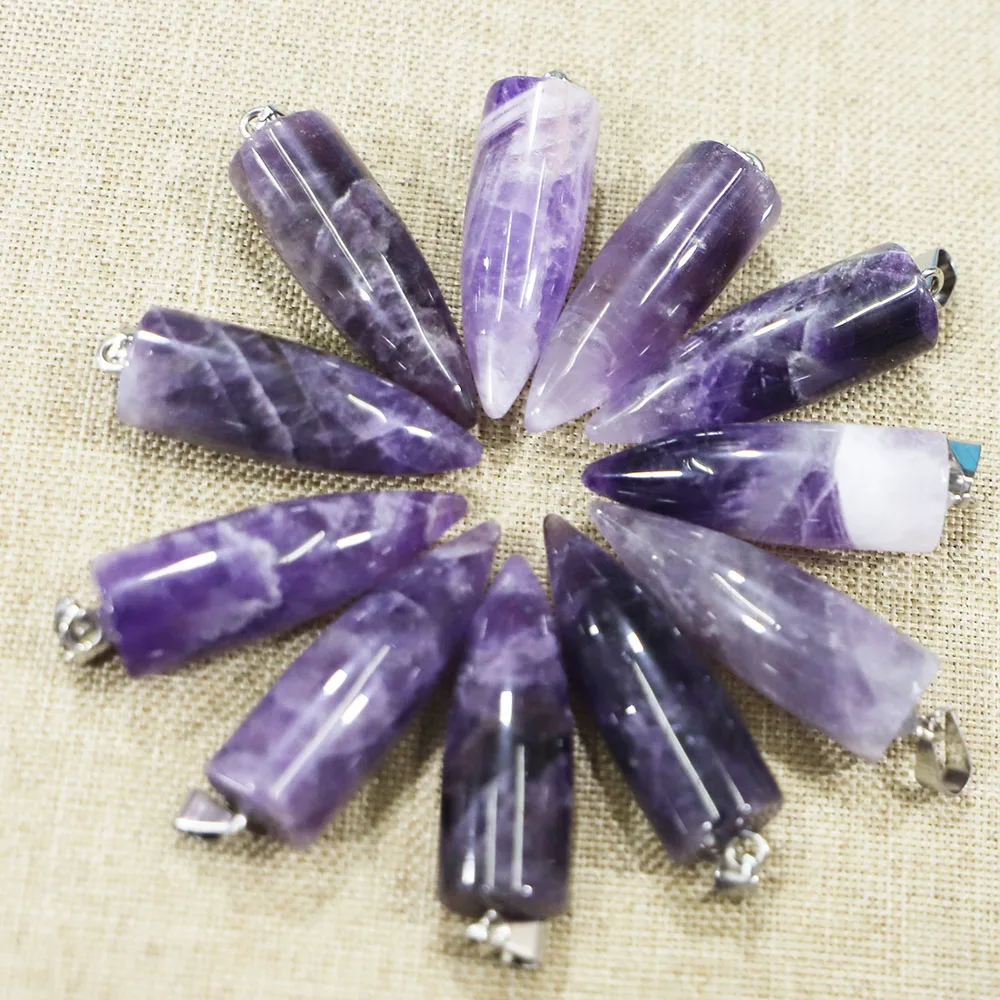 Hot Sale Quality Natural Stone Amethyst Bullet Necklace Pendants Rose Quartz Crystal Fashion Accessories Jewelry Wholesale 10Pcs
Hot Sale Quality Natural Stone Amethyst Bullet Necklace Pendants Rose Quartz Crystal Fashion Accessories Jewelry Wholesale 10Pcs