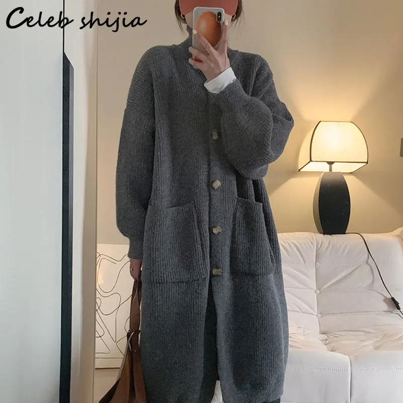 Black Vintage Long Cardigan Women Single-breasted 2023 Winter Thicken Knitwear Ladies Harajuku Wind Oversized Cardigan Knitted
Black Vintage Long Cardigan Women Single-breasted 2023 Winter Thicken Knitwear Ladies Harajuku Wind Oversized Cardigan Knitted