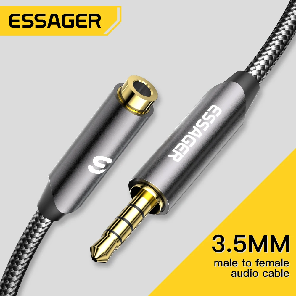 Essager AUX Cable Audio Speaker Cord 3.5 mm Jack Male to Female For Car Headphone Adapter Xiaomi Huawei iPhone PC Extension Wire
Essager AUX Cable Audio Speaker Cord 3.5 mm Jack Male to Female For Car Headphone Adapter Xiaomi Huawei iPhone PC Extension Wire