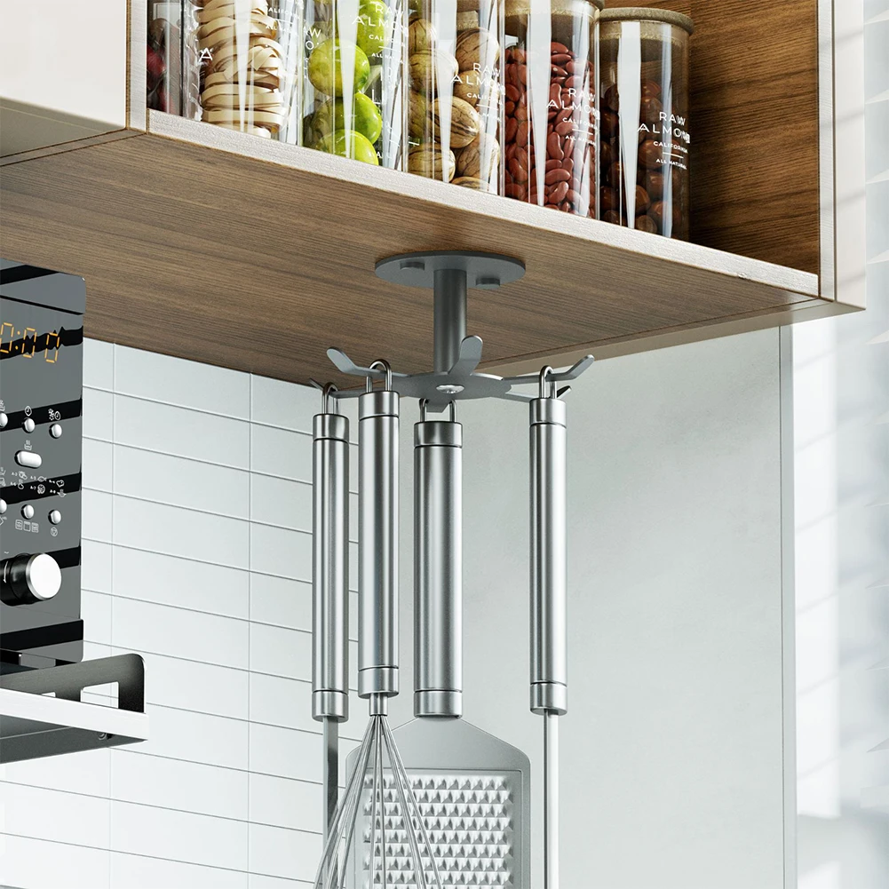 Stainless Steel Utensil Storage Holder 6 Hooks 360 Degrees Hanging Kitchen Utensils Coffee Mugs Towels Home Bathroom Storage
Stainless Steel Utensil Storage Holder 6 Hooks 360 Degrees Hanging Kitchen Utensils Coffee Mugs Towels Home Bathroom Storage