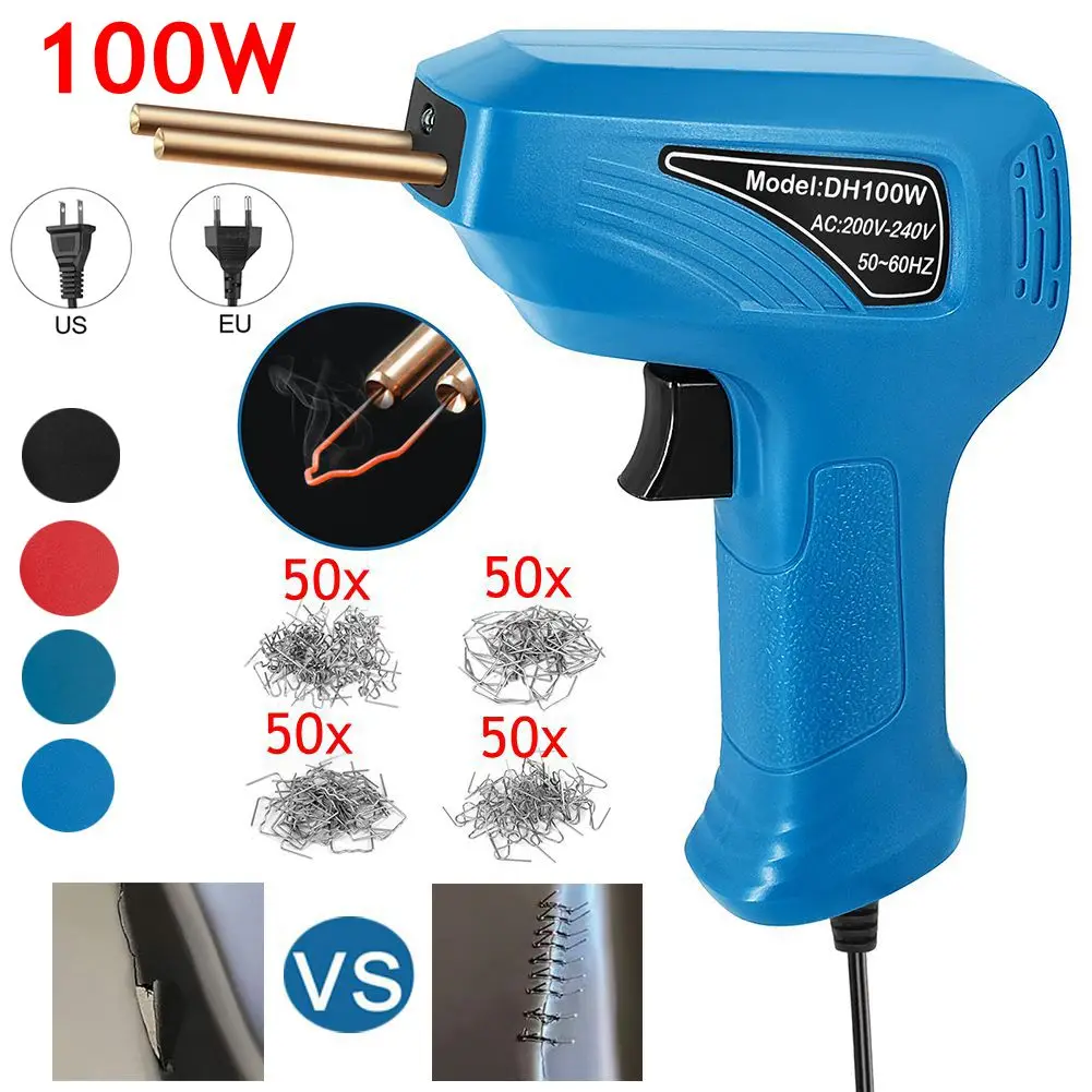 100W Welding Gun Plastic Welder with 200Pc Welding Nails Car Bumper Repair Tools Kit for Dashboard/Radiator Soldering Iron Tools
100W Welding Gun Plastic Welder with 200Pc Welding Nails Car Bumper Repair Tools Kit for Dashboard/Radiator Soldering Iron Tools