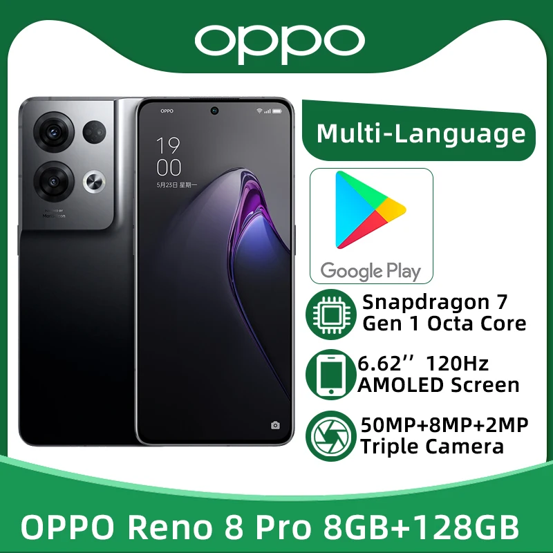 OPPO Reno 8 Pro 5G Snapdragon 7 Gen 1 Octa Core 6.62'' 120Hz AMOLED Screen 50MP Triple Camera 4500mAh Battery 80W Charger
OPPO Reno 8 Pro 5G Snapdragon 7 Gen 1 Octa Core 6.62'' 120Hz AMOLED Screen 50MP Triple Camera 4500mAh Battery 80W Charger