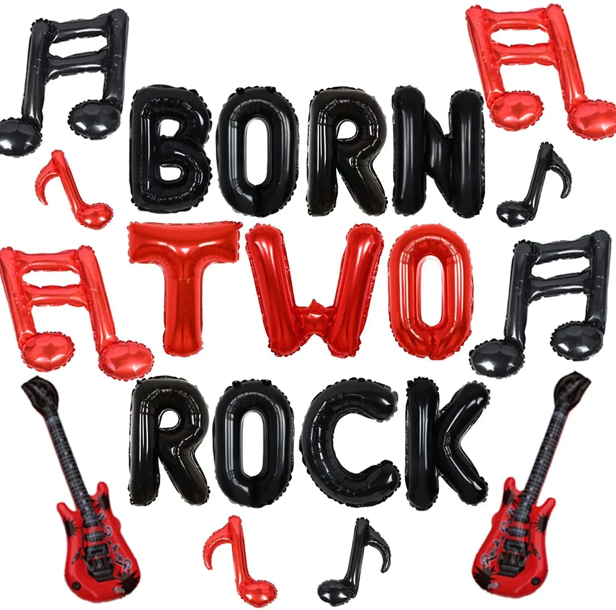 CHEEREVEAL Rock Theme Party Supplies Music Sign Guitar Born Two Rock Foil Balloon Set for Kids 2nd Birthday Party Decorations
CHEEREVEAL Rock Theme Party Supplies Music Sign Guitar Born Two Rock Foil Balloon Set for Kids 2nd Birthday Party Decorations