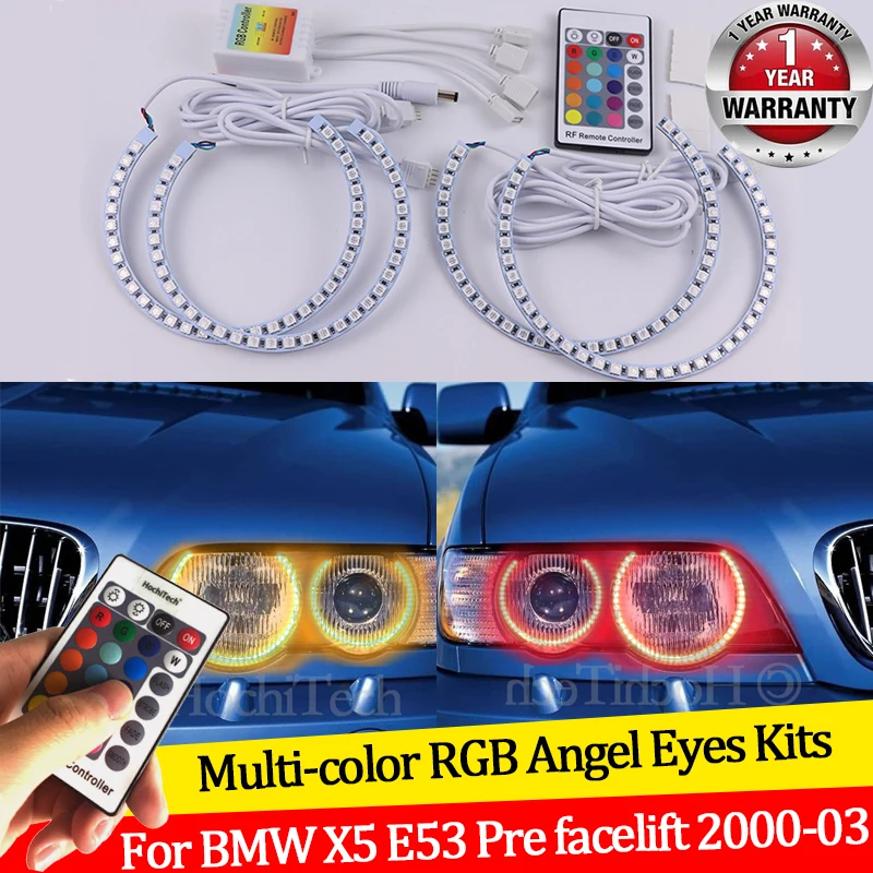 For BMW X5 E53 Pre facelift 2000 2001 2002 200316 colors RGB Angel Eyes LED Halo Rings RF Wireless Control DRL
For BMW X5 E53 Pre facelift 2000 2001 2002 200316 colors RGB Angel Eyes LED Halo Rings RF Wireless Control DRL