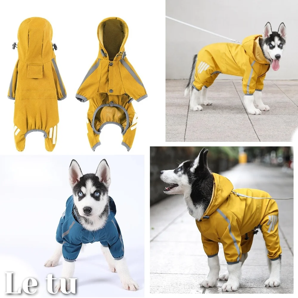 Pet Dog Raincoat Hooded Jumpsuit Dogs Waterproof Coat Water Resistant Clothes For Small and medium-sized dogs Cats Jacket 
Pet Dog Raincoat Hooded Jumpsuit Dogs Waterproof Coat Water Resistant Clothes For Small and medium-sized dogs Cats Jacket