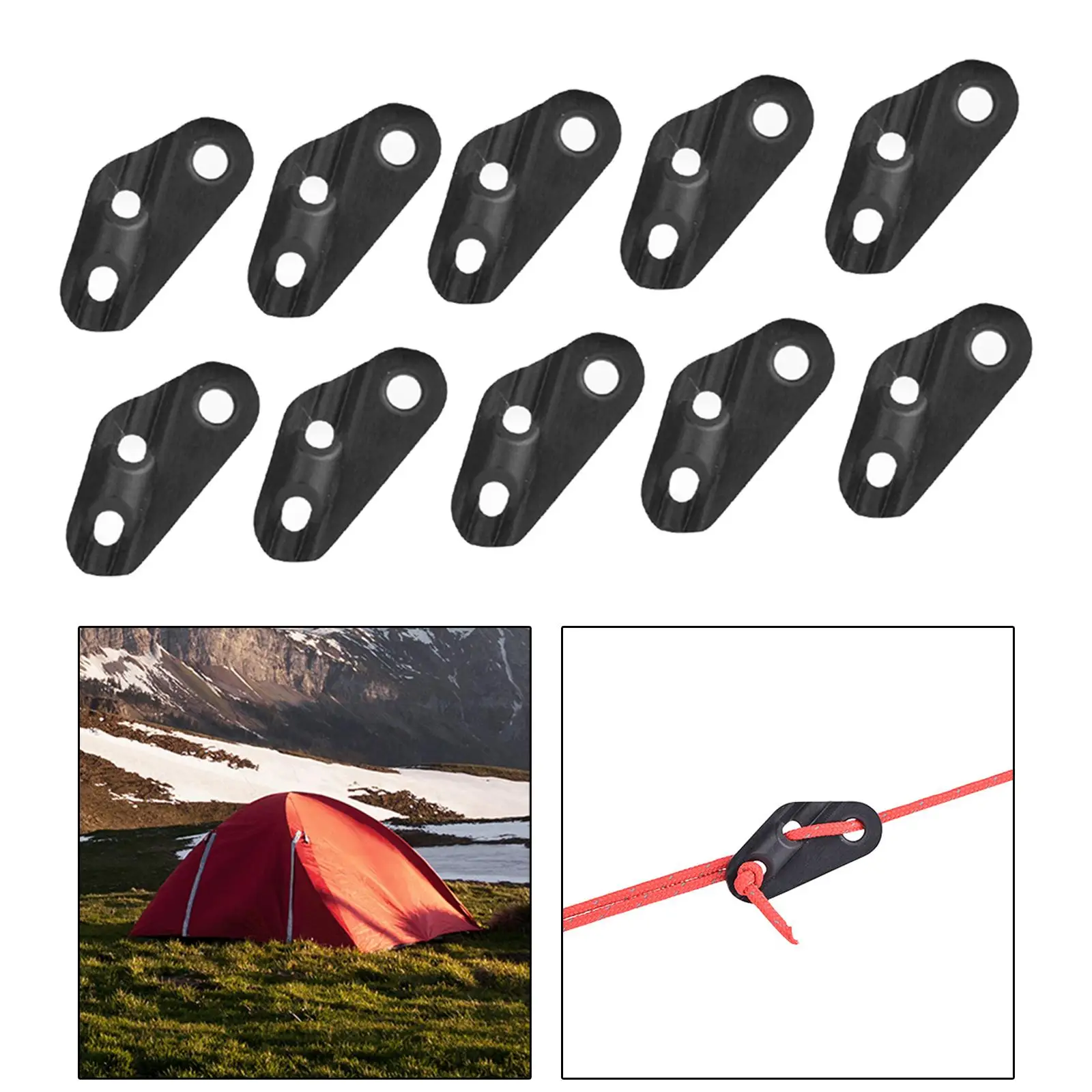 

10Pcs Tent Wind Rope Buckles Triangle Tent Buckle Wigwam guyline Cord Adjusters for Sky Curtain Backpacking Outdoor Activities