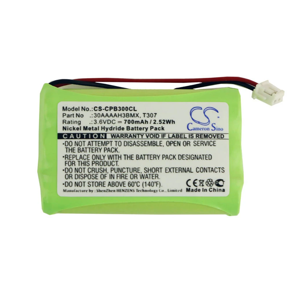Cameron Sino 700mA Battery for Binatone ON AIR 1000,ON AIR 1100,ON AIR 1250,ON AIR 1800 30AAAAH3BMX
Cameron Sino 700mA Battery for Binatone ON AIR 1000,ON AIR 1100,ON AIR 1250,ON AIR 1800 30AAAAH3BMX