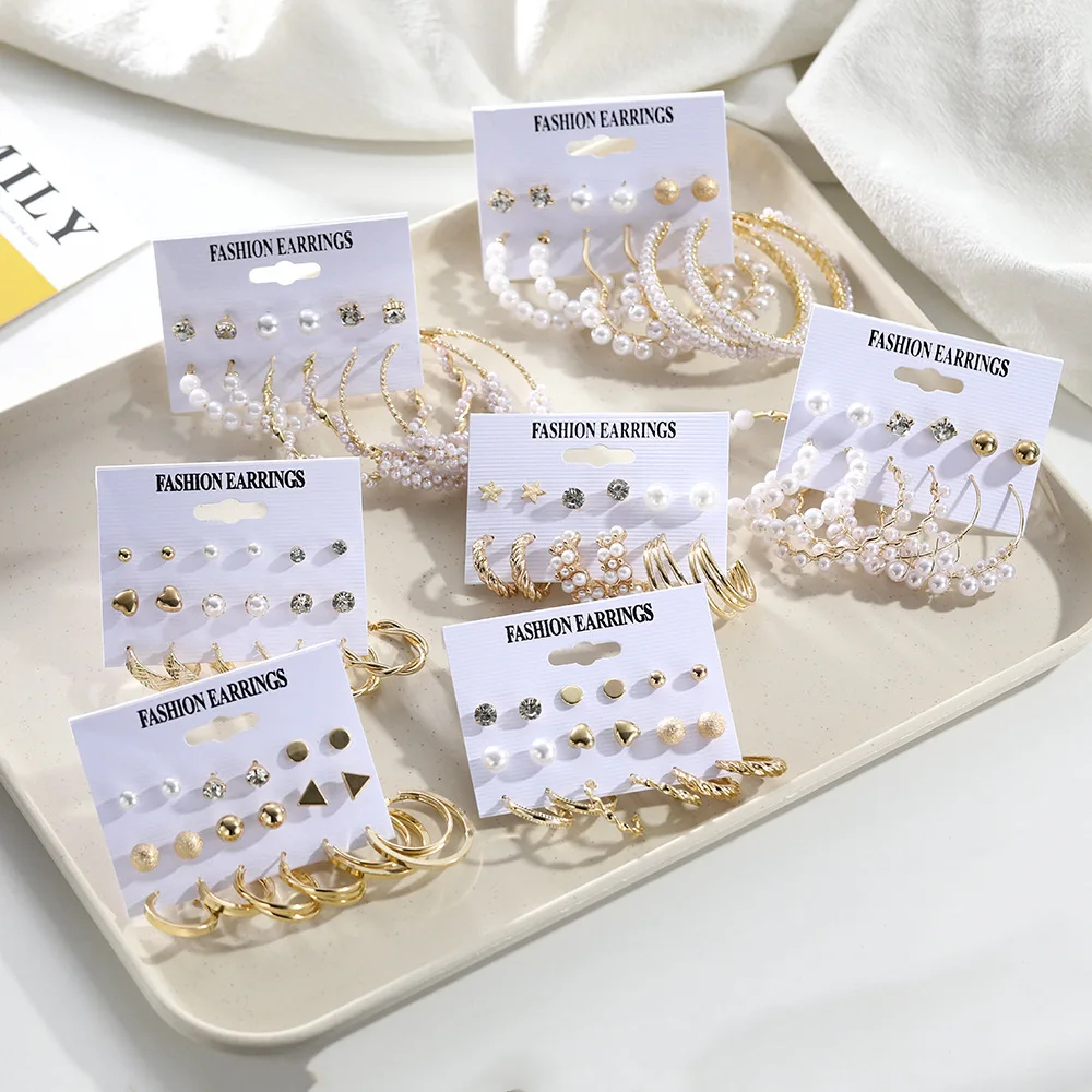6-piece Geometric Star Rhinestone Pearl Earring Set Jewelry for Women Men Wholesale Direct Sale
6-piece Geometric Star Rhinestone Pearl Earring Set Jewelry for Women Men Wholesale Direct Sale