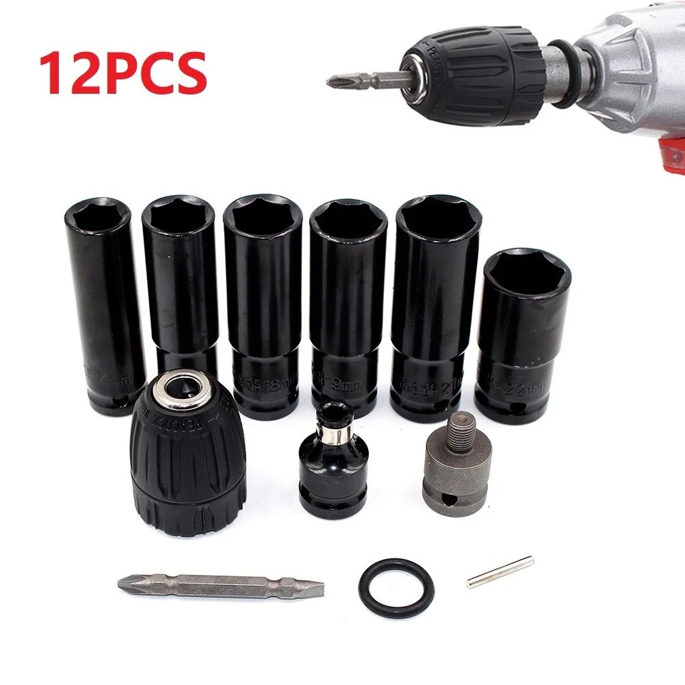 12 PCS Electric Wrench Screwdriver Hex Socket Head Kits For Impact Drill 14-22mm Chuck Adapter Electric Drill Tools Hand Tools
12 PCS Electric Wrench Screwdriver Hex Socket Head Kits For Impact Drill 14-22mm Chuck Adapter Electric Drill Tools Hand Tools