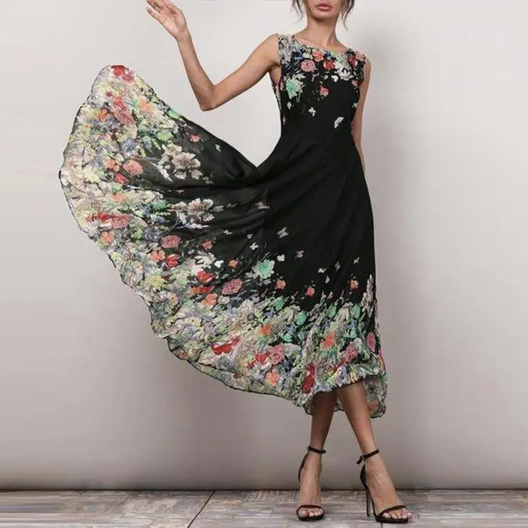 Sexy Daily Ritual Fashion Sleeveless Tea-Length Floral Printed Prom Dresses Frock for Girls Vestidos De Noche Evening Party Robe
Sexy Daily Ritual Fashion Sleeveless Tea-Length Floral Printed Prom Dresses Frock for Girls Vestidos De Noche Evening Party Robe