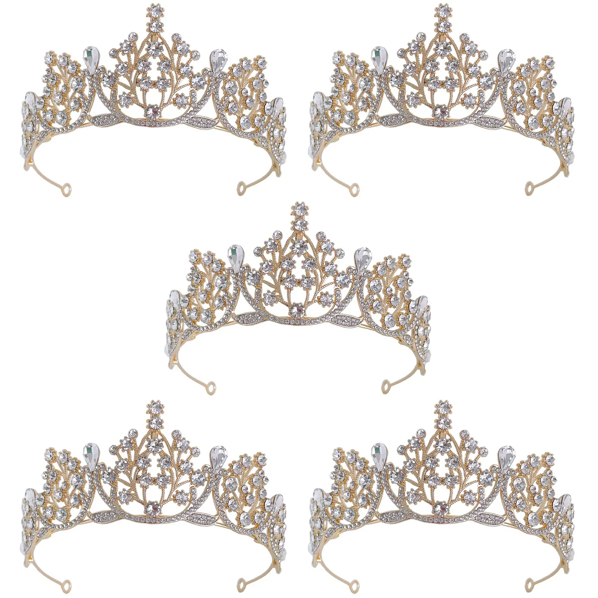 

5 Count Tiara Birthday Crown Women Hair Accessories Bride Headpieces Wedding Crowns Princess Headband Brides