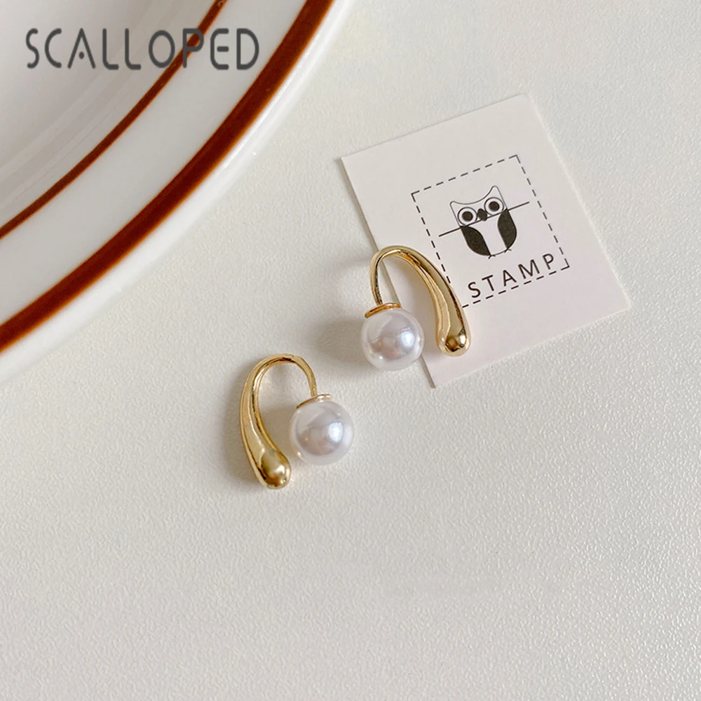 SCALLOPED Fashion Drop Pearl Earrings Temperament Elegant Golden Lady Birthday Party Jewelry Earrings
SCALLOPED Fashion Drop Pearl Earrings Temperament Elegant Golden Lady Birthday Party Jewelry Earrings