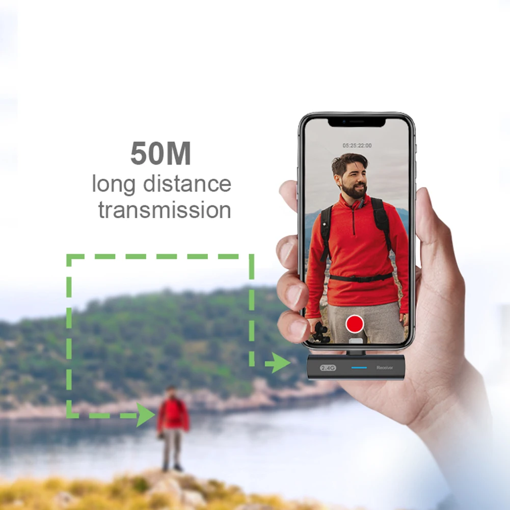 2.4G Mini Mic Wireless Lavalier Microphone Video Recording 360 Full Pointing Pick Up For Type-C Phone Live 50M Transmission
2.4G Mini Mic Wireless Lavalier Microphone Video Recording 360 Full Pointing Pick Up For Type-C Phone Live 50M Transmission