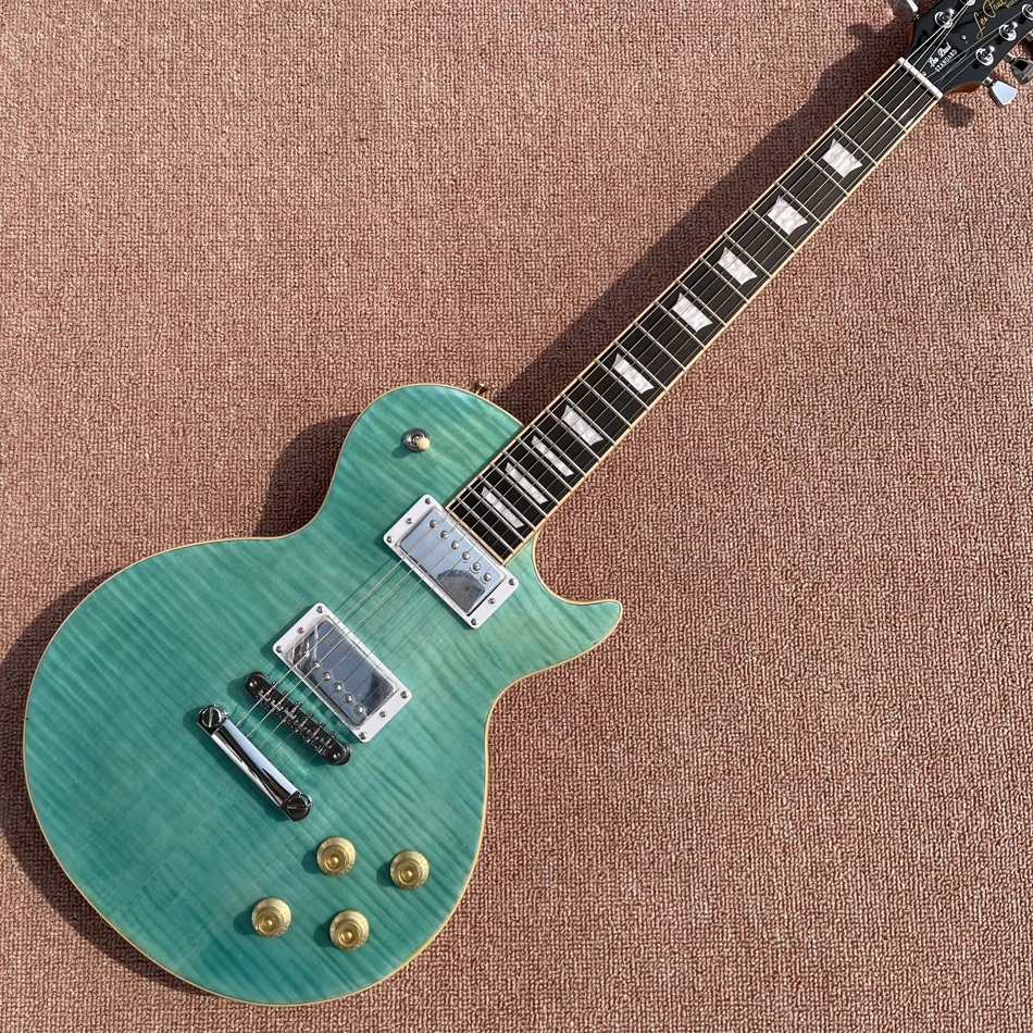 

Body and Neck Electric Guitar, Rosewood Fingerboard, Frets Binding, Tune-o-Matic Bridge, Green Maple Flame Top, One Piece
