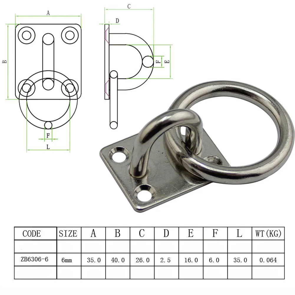 Marine Eye Plate Stable Stainless Steel Universal With Ring 1 Pcs Rust Protection Square Accessories Boat Cabin
Marine Eye Plate Stable Stainless Steel Universal With Ring 1 Pcs Rust Protection Square Accessories Boat Cabin