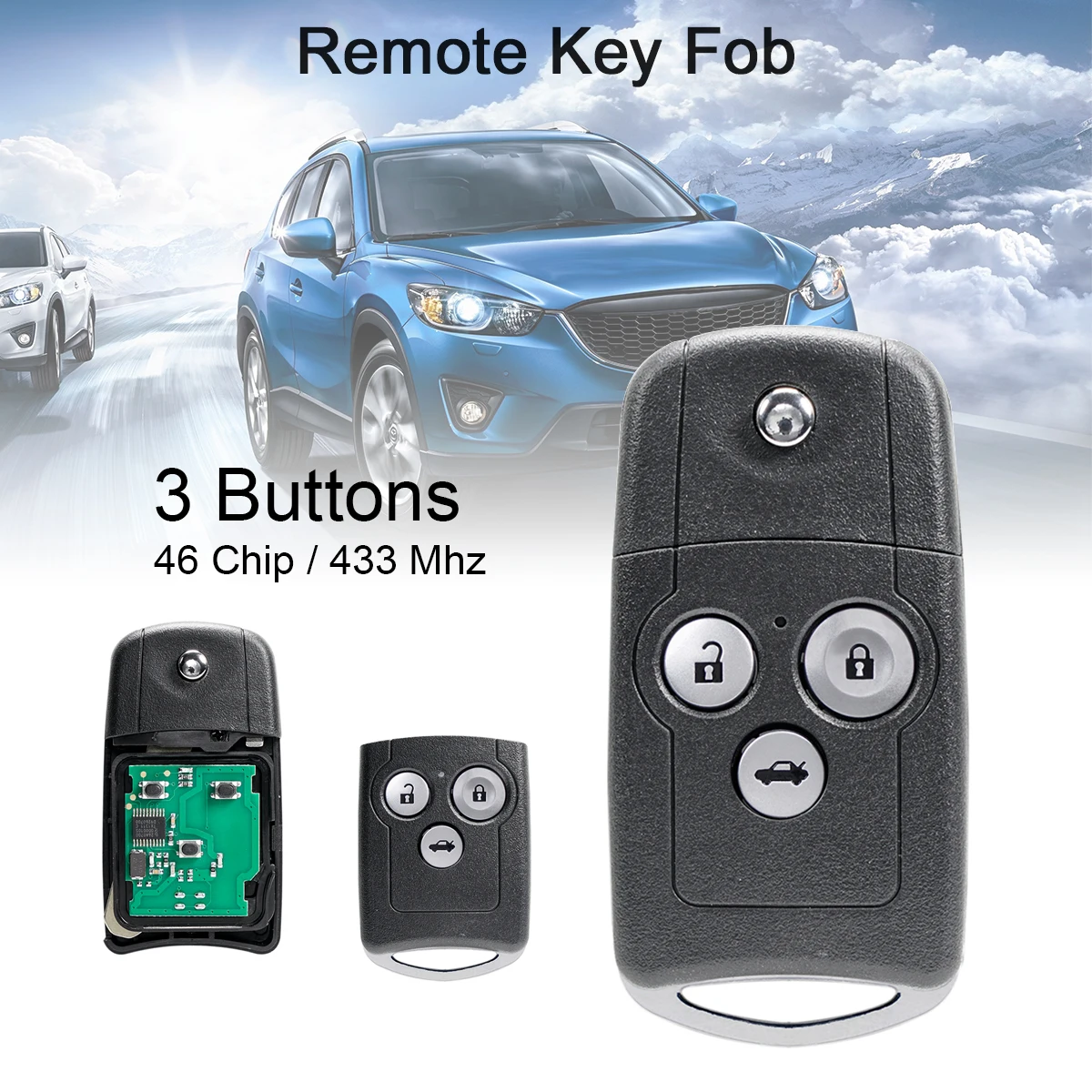 433Mhz 3 Buttons Car Remote Key with ID46 Fit for Honda Civic CR-V CRV Jazz 2011 2012 2013 2014 2015 HLIK-3T 2007DJ4041
433Mhz 3 Buttons Car Remote Key with ID46 Fit for Honda Civic CR-V CRV Jazz 2011 2012 2013 2014 2015 HLIK-3T 2007DJ4041
