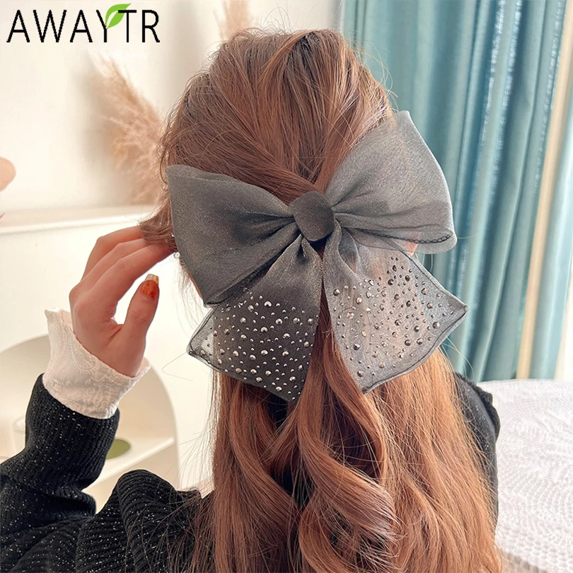 Hair Clips Shiny Rhinestone Big Bow Hairpins Spring Clip Fairy Top Hairgrips Barrettes Head Hairpin Headdress Hair Accessories
Hair Clips Shiny Rhinestone Big Bow Hairpins Spring Clip Fairy Top Hairgrips Barrettes Head Hairpin Headdress Hair Accessories