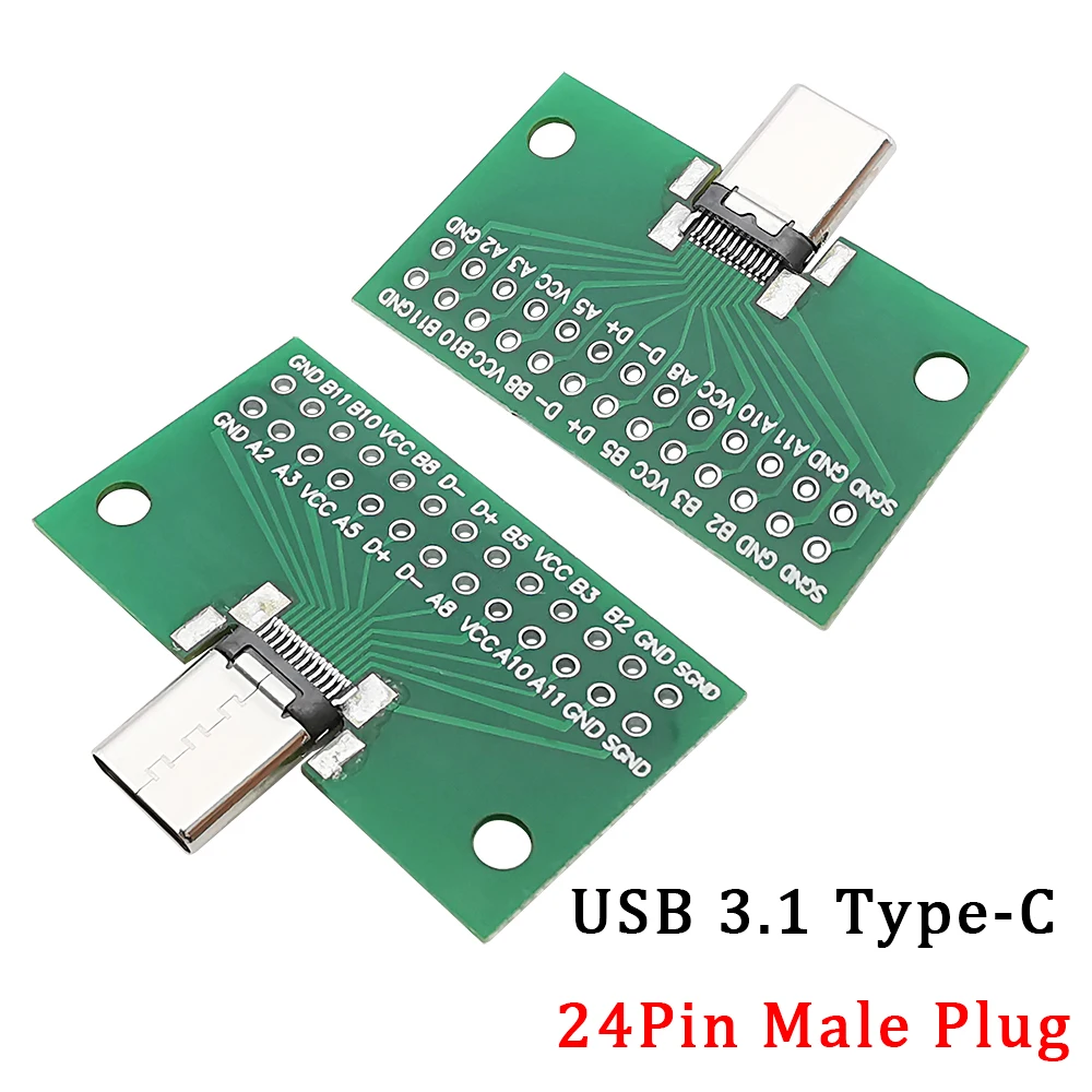 2Pcs Type C USB Male Test Board Adapter Type-C USB3.1 Male PCB Converter 24P 2.54mm Connector For Data Line Wire Cable Transfer
2Pcs Type C USB Male Test Board Adapter Type-C USB3.1 Male PCB Converter 24P 2.54mm Connector For Data Line Wire Cable Transfer