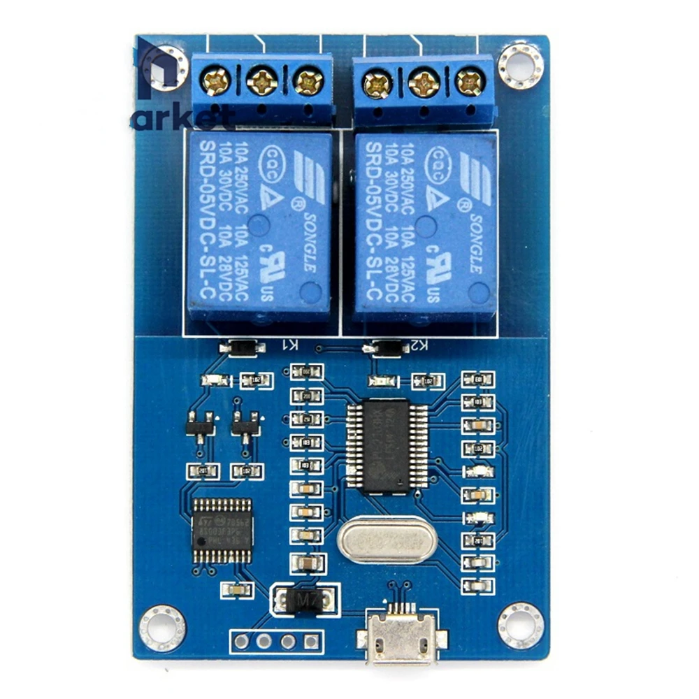 MICRO USB Relay Module 5v 2 Channel Relay Module, Relay control panel with indicator 2way Relay output usb interface
MICRO USB Relay Module 5v 2 Channel Relay Module, Relay control panel with indicator 2way Relay output usb interface