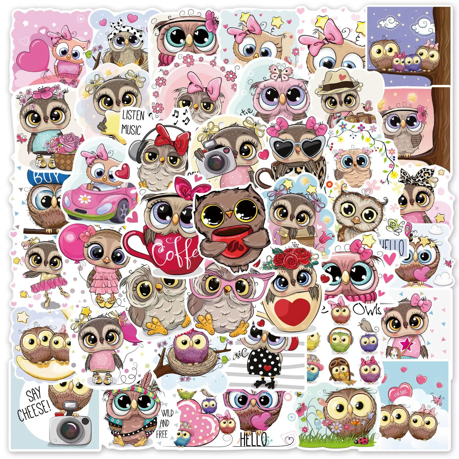 50pcs Cartoon Kawaii Cute Owl Graffiti Kids Sticker Suitcase Guitar Car Computer Waterproof PVC Sticker
50pcs Cartoon Kawaii Cute Owl Graffiti Kids Sticker Suitcase Guitar Car Computer Waterproof PVC Sticker