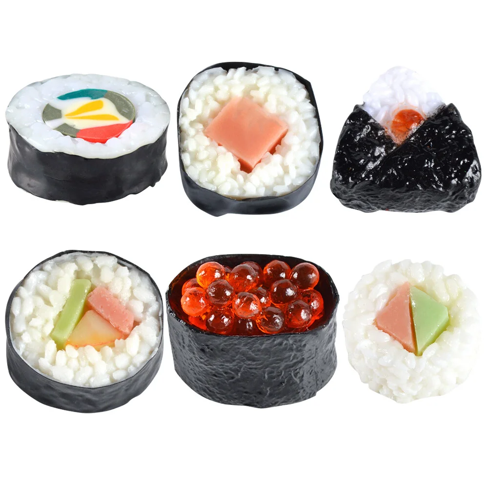 6Pcs Artificial Sushi Sample Fake Food Simulation Rice Rolls Model Realistic Lifelike Sushi Model
6Pcs Artificial Sushi Sample Fake Food Simulation Rice Rolls Model Realistic Lifelike Sushi Model