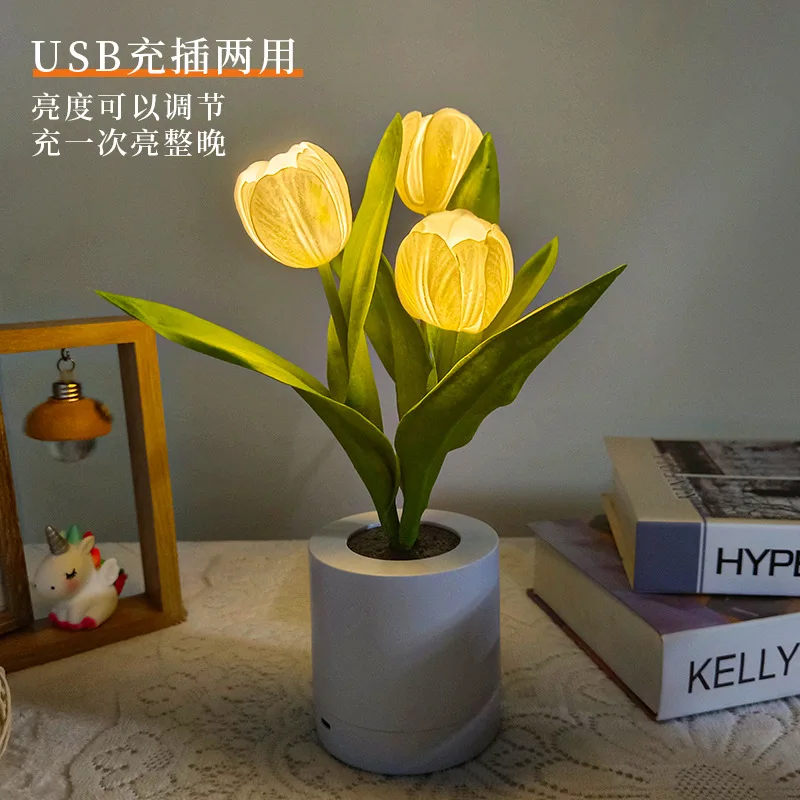 Rechargeable Model Led Tulip Night Light INS Wind Atmosphere Light Girl's Bedroom Room Dormitory Bedside Decorative Table Lamp
Rechargeable Model Led Tulip Night Light INS Wind Atmosphere Light Girl's Bedroom Room Dormitory Bedside Decorative Table Lamp