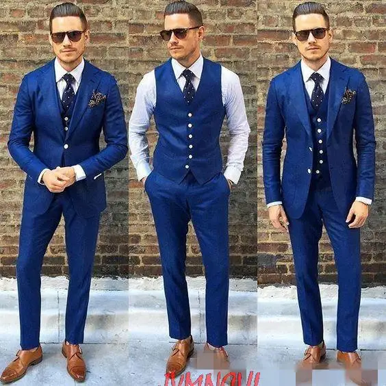 Tailor Made Blue Suits For Beach Wedding Slim Fit 3 Piece Groom Tuxedos Prom Party Man Suit Groomsman Best Man Attire
Tailor Made Blue Suits For Beach Wedding Slim Fit 3 Piece Groom Tuxedos Prom Party Man Suit Groomsman Best Man Attire