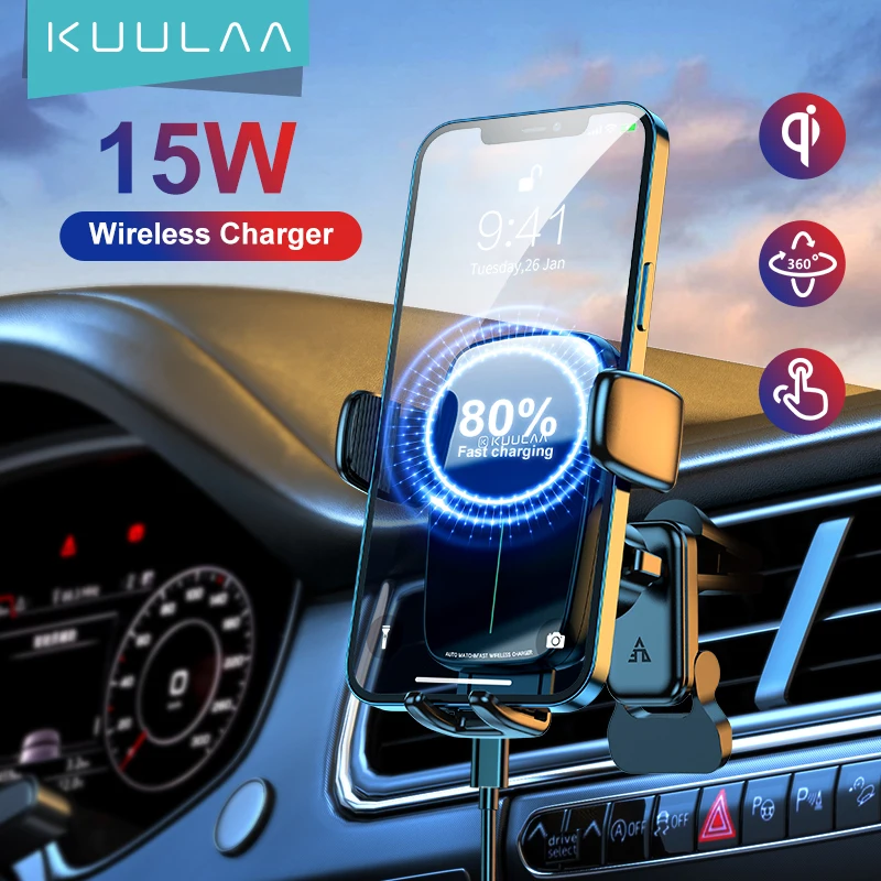 KUULAA 15W Wireless Charger Fast Wireless Charging Charger Car Mount for Air Vent Mount Intelligent Infrared Car Phone Holder
KUULAA 15W Wireless Charger Fast Wireless Charging Charger Car Mount for Air Vent Mount Intelligent Infrared Car Phone Holder