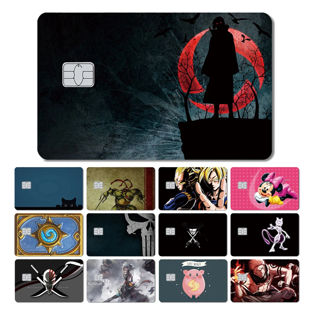 

Милая матовая наклейка Minne с изображением покемона, черепа, зомби, кошки, аниме, защитная пленка, Обложка для кредитной дебетовой карты, банковской карты