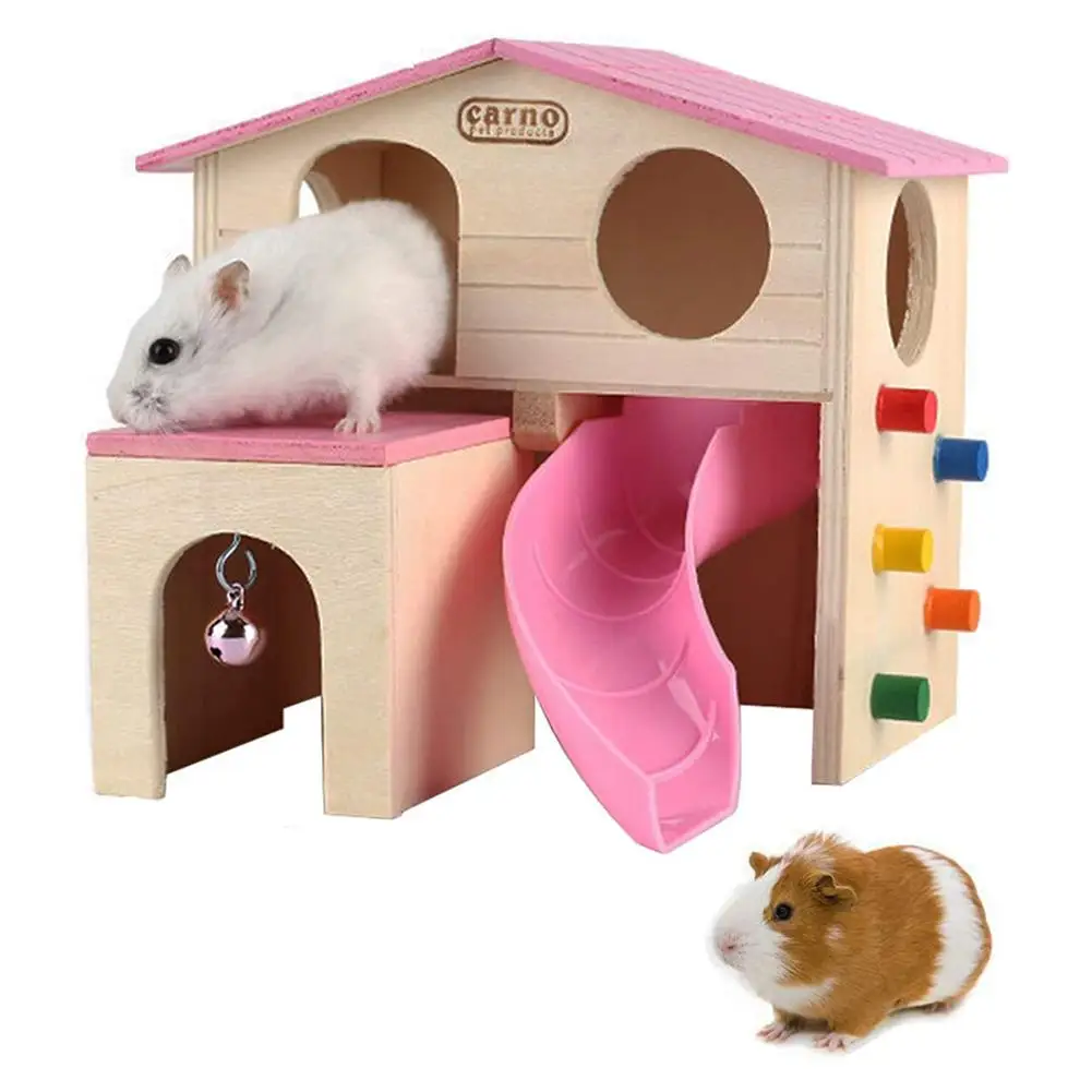 Hamster House Pets Small Animal Hideout With Funny Climbing Ladder Slide Wooden Hut Play Toys Chews for Hamster Mouse
Hamster House Pets Small Animal Hideout With Funny Climbing Ladder Slide Wooden Hut Play Toys Chews for Hamster Mouse