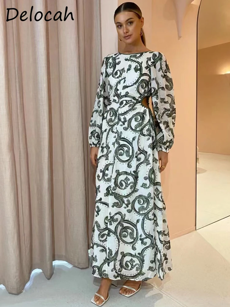 Delocah High Quality Summer Women Fashion Designer Party Long Dress Lantern Sleeve Green Plant Printing Elegant Loose Dresses
Delocah High Quality Summer Women Fashion Designer Party Long Dress Lantern Sleeve Green Plant Printing Elegant Loose Dresses