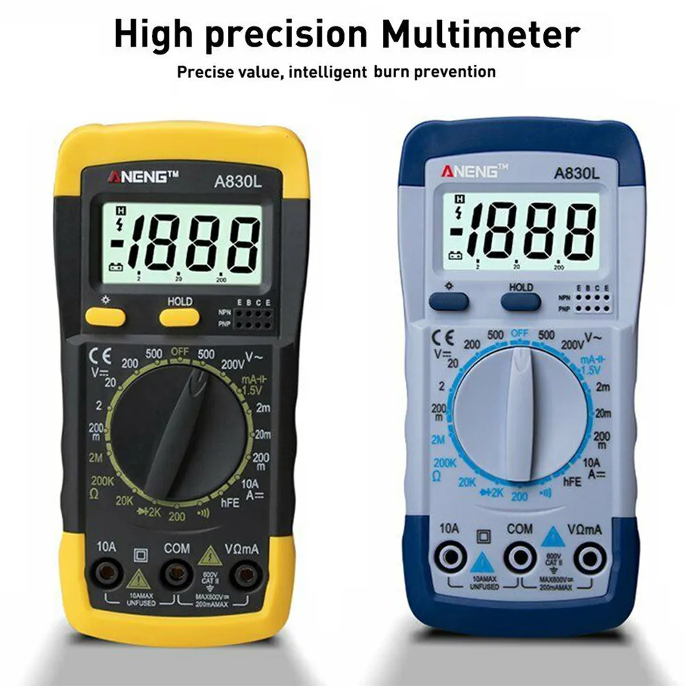 Household Digital Multimeter A830L Auto/Manual Range Black/white Voltagle Tester For Testing Voltage Resistance 1.5V Battery
Household Digital Multimeter A830L Auto/Manual Range Black/white Voltagle Tester For Testing Voltage Resistance 1.5V Battery
