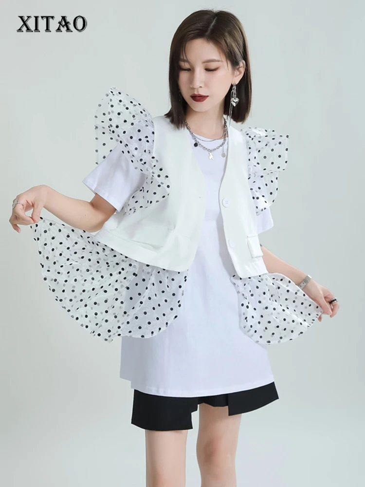 XITAO Two Piece Set Vests Women Lace Dot Ruffles Splicing Sleeveless Fashion Loose 2022 Summer New Arrival Personality WLD7572
XITAO Two Piece Set Vests Women Lace Dot Ruffles Splicing Sleeveless Fashion Loose 2022 Summer New Arrival Personality WLD7572