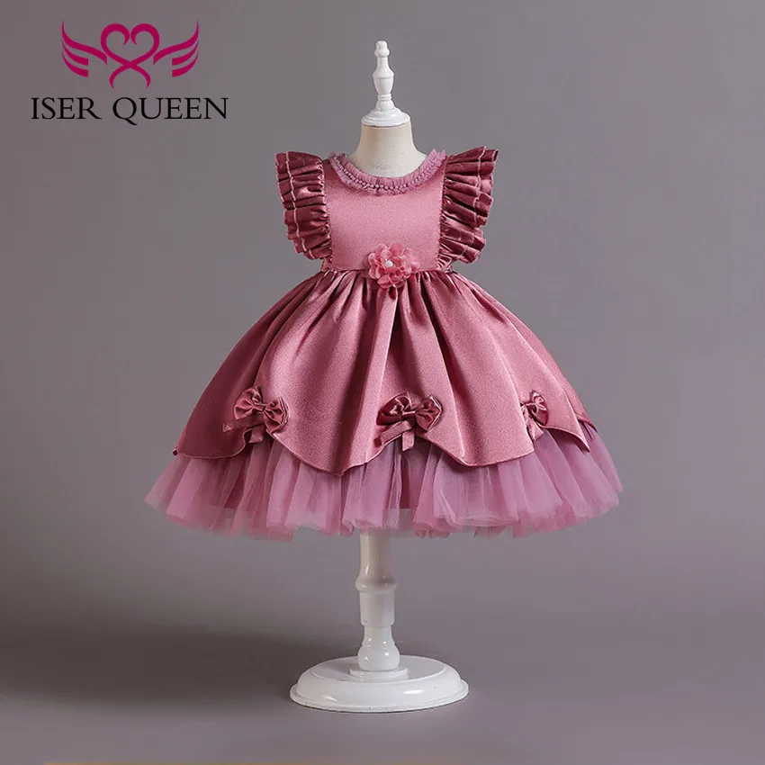 O neck New Children's Summer Dresses Fluffy Satin Bow Princess Flower Girl Dress For Wedding Party
O neck New Children's Summer Dresses Fluffy Satin Bow Princess Flower Girl Dress For Wedding Party