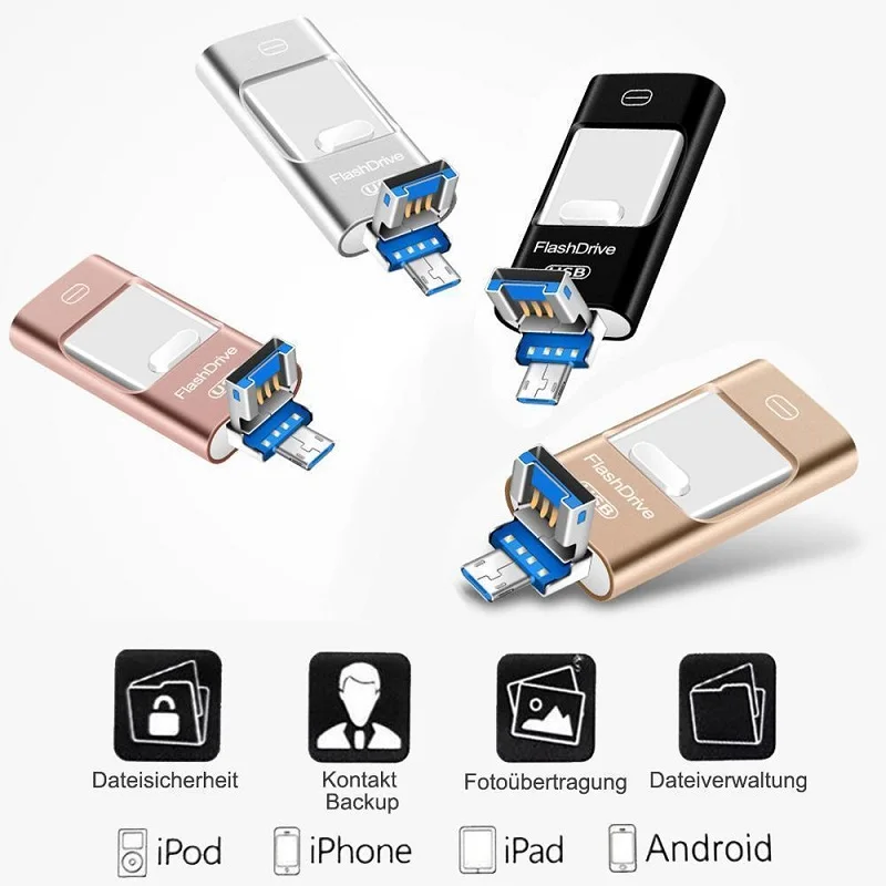 4 in 1 Phone USB Flash Drive OTG 512GB Pendrive 3.0 Cle Usb Flash Drive 64GB For iPhone /Android/Tablet/ipad USB Mass Storage
4 in 1 Phone USB Flash Drive OTG 512GB Pendrive 3.0 Cle Usb Flash Drive 64GB For iPhone /Android/Tablet/ipad USB Mass Storage