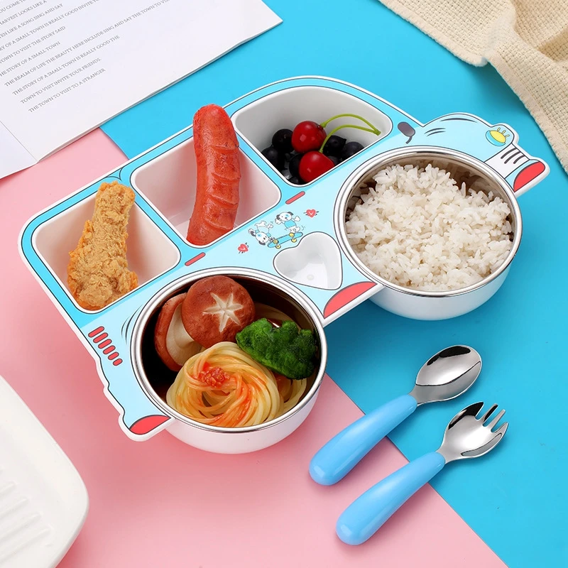304 Stainless Steel Cartoon Car Shape Plate Baby Feeding Bowl Children Tableware Set with Spoon and Fork To Eat Training
304 Stainless Steel Cartoon Car Shape Plate Baby Feeding Bowl Children Tableware Set with Spoon and Fork To Eat Training