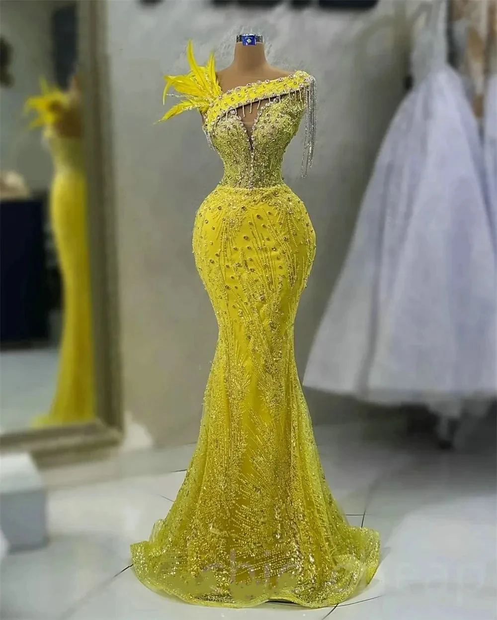 Luxury Customized Royal Blue One Shoulder Pleated Mermaid Fishtail Dress Sequin Evening Dress Formal Occasio
Luxury Customized Royal Blue One Shoulder Pleated Mermaid Fishtail Dress Sequin Evening Dress Formal Occasio