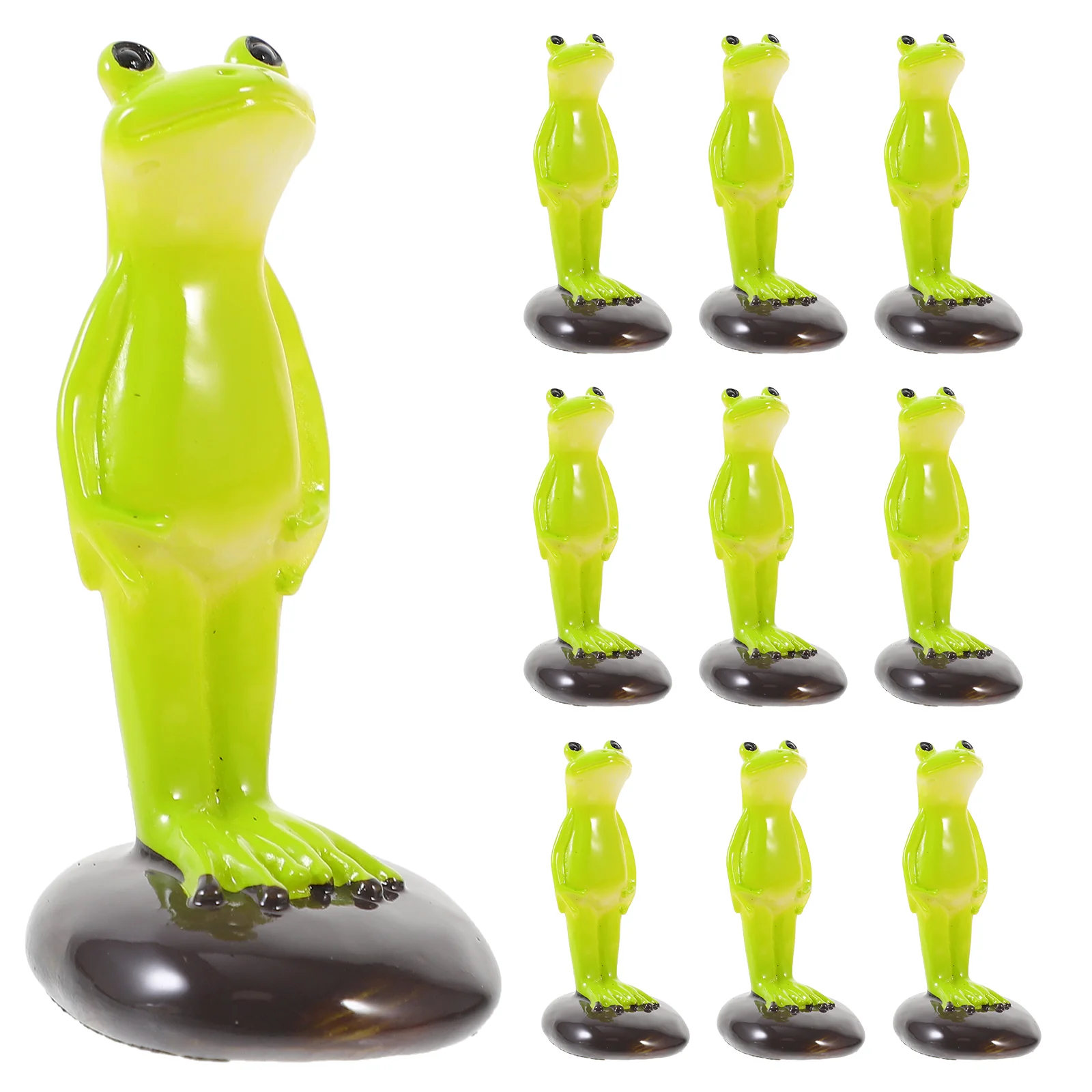 

10pcs Resin Frog Decors Frog Office Decors Desktop Frog Craft Statues Decorative Frog Statue