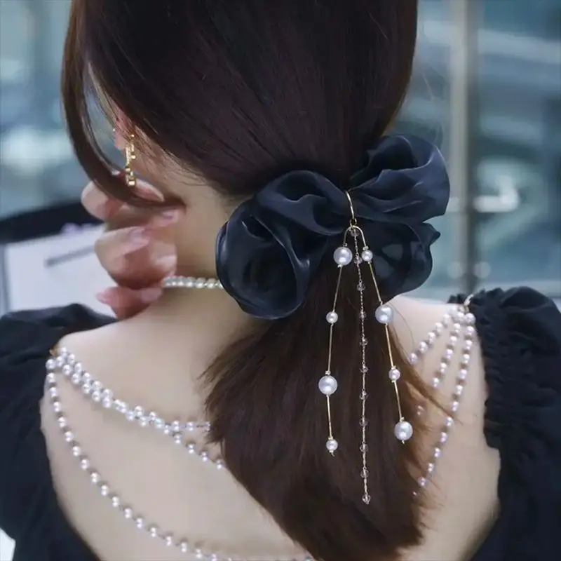 Pearl Tassel Large Chiffon Elstic Hair Bands Romantic Elegant Korea Scrunchies Aesthetic Long Chain Haar Accessories for Women
Pearl Tassel Large Chiffon Elstic Hair Bands Romantic Elegant Korea Scrunchies Aesthetic Long Chain Haar Accessories for Women