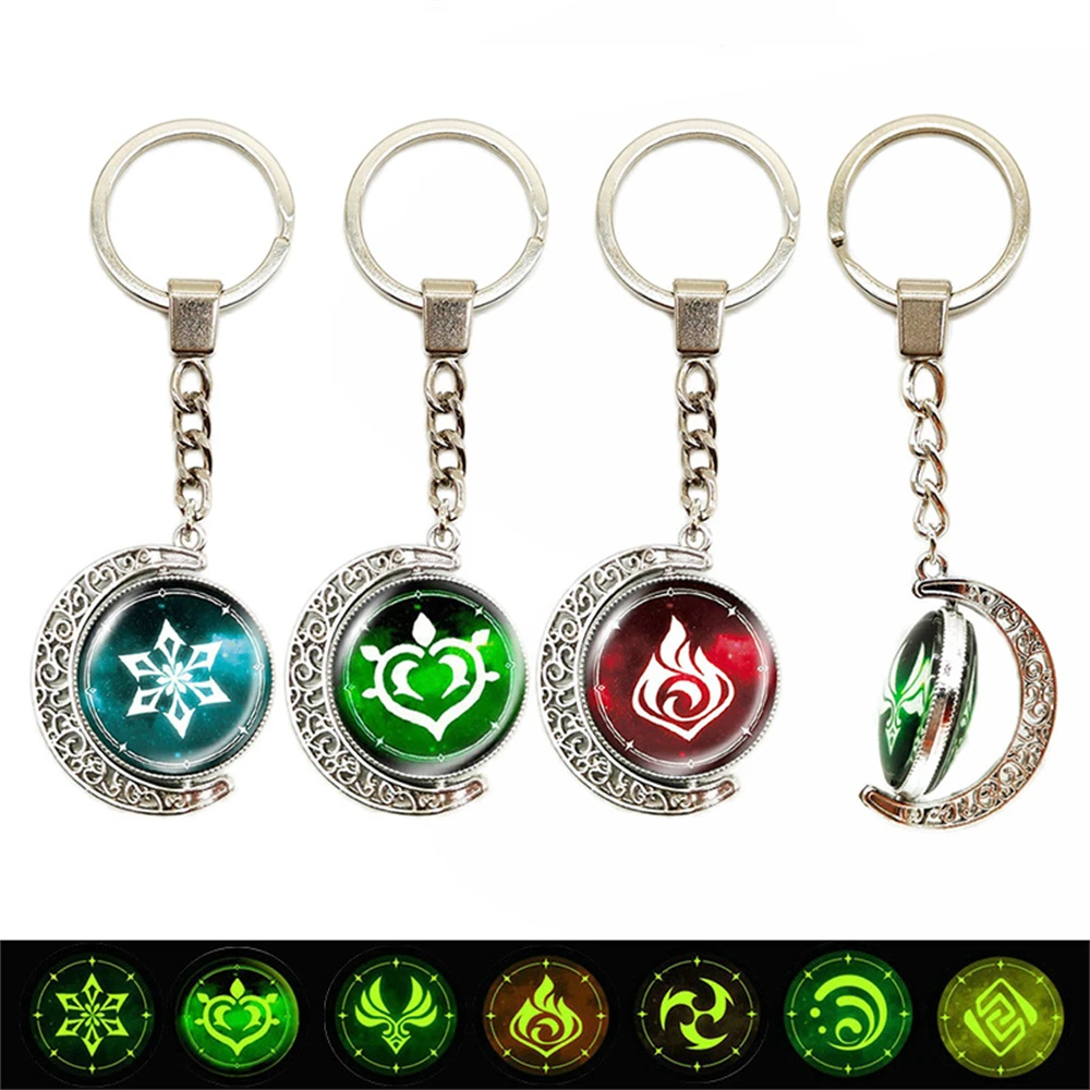 Game Genshin Impact Luminous Keychain Double Sided Rotating Moon Pendant Keyring 7 Element Weapons Eye Of Original God Key Chain
Game Genshin Impact Luminous Keychain Double Sided Rotating Moon Pendant Keyring 7 Element Weapons Eye Of Original God Key Chain